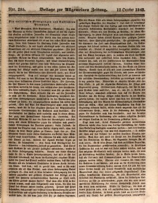 Allgemeine Zeitung Mittwoch 12. Oktober 1842