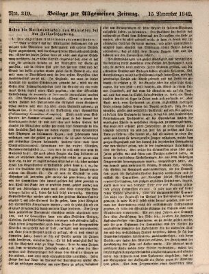 Allgemeine Zeitung Dienstag 15. November 1842