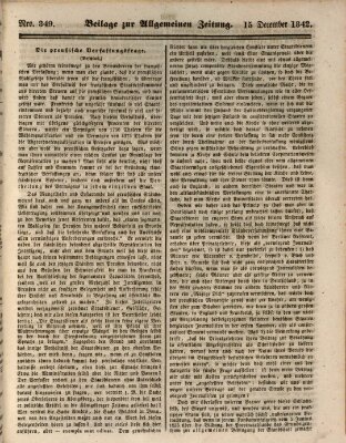 Allgemeine Zeitung Donnerstag 15. Dezember 1842