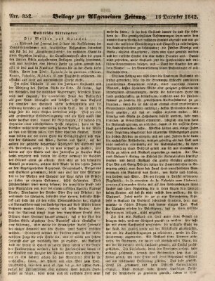 Allgemeine Zeitung Sonntag 18. Dezember 1842