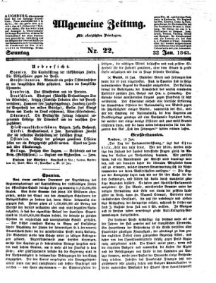 Allgemeine Zeitung Sonntag 22. Januar 1843