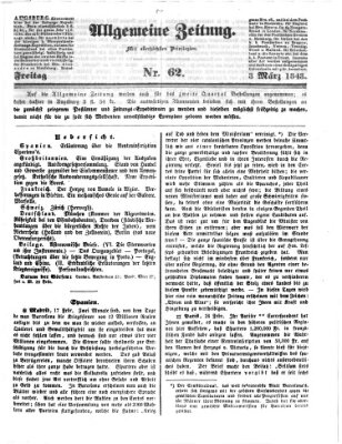 Allgemeine Zeitung Freitag 3. März 1843