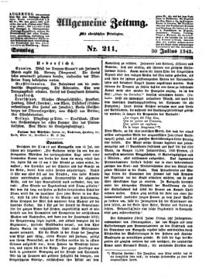 Allgemeine Zeitung Sonntag 30. Juli 1843