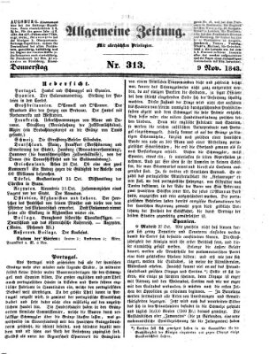 Allgemeine Zeitung Donnerstag 9. November 1843