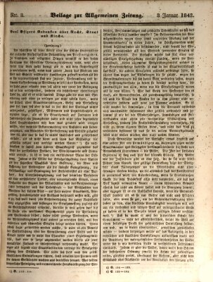 Allgemeine Zeitung Dienstag 3. Januar 1843