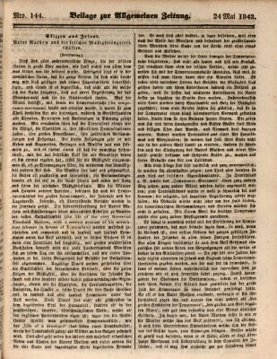 Allgemeine Zeitung Mittwoch 24. Mai 1843