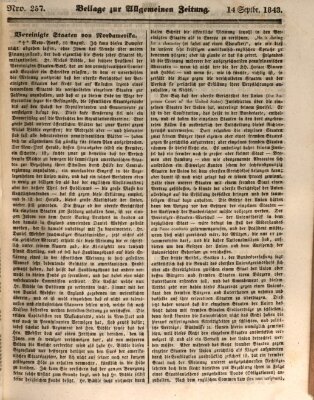 Allgemeine Zeitung Donnerstag 14. September 1843