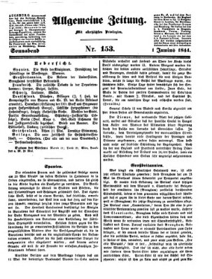 Allgemeine Zeitung Samstag 1. Juni 1844