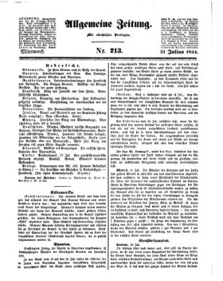 Allgemeine Zeitung Mittwoch 31. Juli 1844