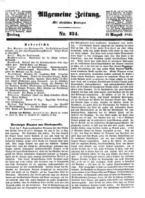 Allgemeine Zeitung Freitag 22. August 1845