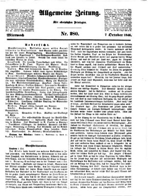 Allgemeine Zeitung Mittwoch 7. Oktober 1846