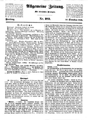 Allgemeine Zeitung Freitag 16. Oktober 1846
