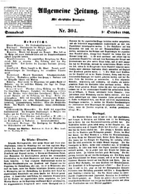 Allgemeine Zeitung Samstag 31. Oktober 1846