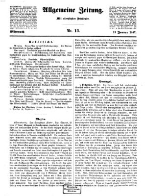 Allgemeine Zeitung Mittwoch 13. Januar 1847