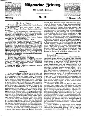 Allgemeine Zeitung Sonntag 17. Januar 1847
