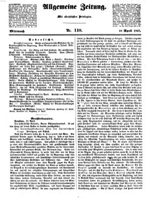 Allgemeine Zeitung Mittwoch 28. April 1847