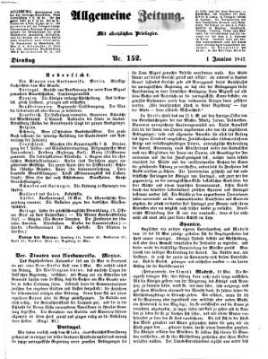 Allgemeine Zeitung Dienstag 1. Juni 1847