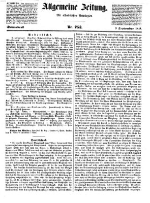 Allgemeine Zeitung Samstag 9. September 1848