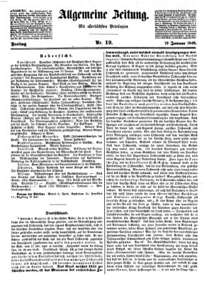 Allgemeine Zeitung Freitag 19. Januar 1849