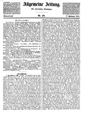 Allgemeine Zeitung Samstag 17. Februar 1849