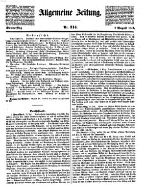 Allgemeine Zeitung Donnerstag 2. August 1849