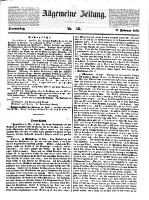 Allgemeine Zeitung Donnerstag 21. Februar 1850