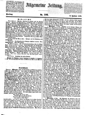 Allgemeine Zeitung Freitag 12. Juli 1850