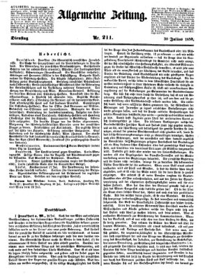 Allgemeine Zeitung Dienstag 30. Juli 1850