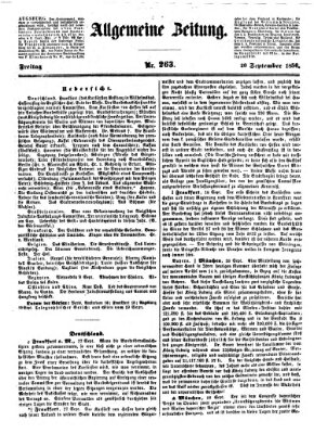 Allgemeine Zeitung Freitag 20. September 1850