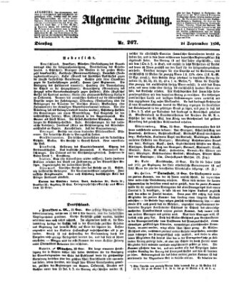 Allgemeine Zeitung Dienstag 24. September 1850