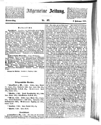 Allgemeine Zeitung Donnerstag 6. Februar 1851