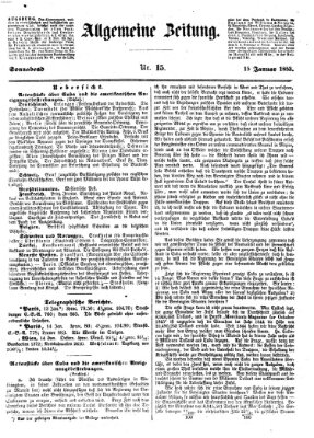 Allgemeine Zeitung Samstag 15. Januar 1853