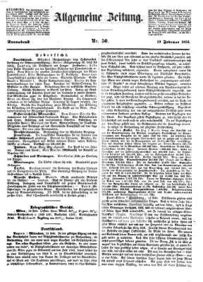 Allgemeine Zeitung Samstag 19. Februar 1853