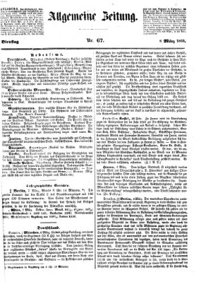 Allgemeine Zeitung Dienstag 8. März 1853
