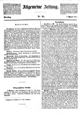 Allgemeine Zeitung Dienstag 5. April 1853