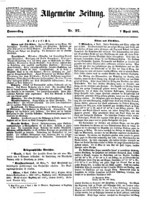 Allgemeine Zeitung Donnerstag 7. April 1853
