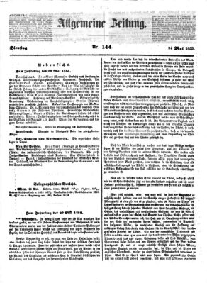 Allgemeine Zeitung Dienstag 24. Mai 1853