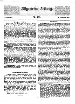 Allgemeine Zeitung Donnerstag 20. Oktober 1853