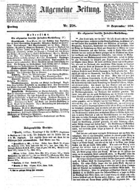 Allgemeine Zeitung Freitag 15. September 1854