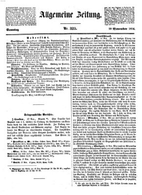 Allgemeine Zeitung Sonntag 19. November 1854