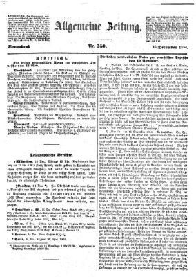 Allgemeine Zeitung Samstag 16. Dezember 1854