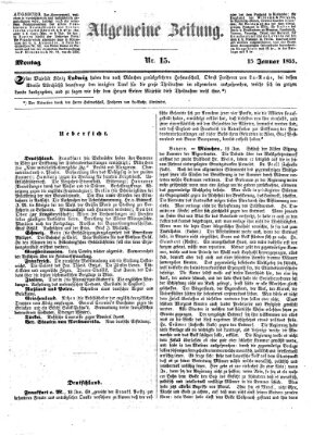 Allgemeine Zeitung Montag 15. Januar 1855