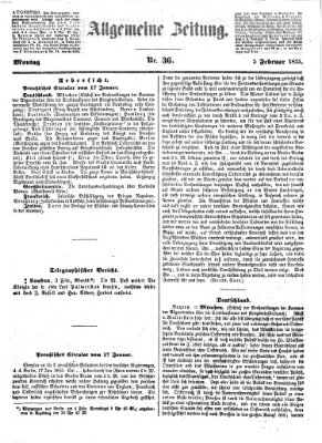 Allgemeine Zeitung Montag 5. Februar 1855
