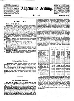 Allgemeine Zeitung Mittwoch 8. August 1855