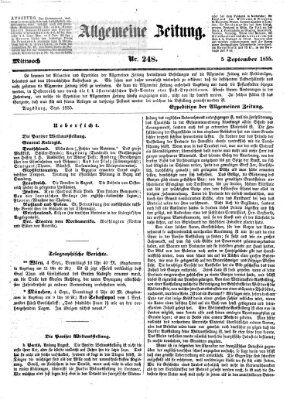 Allgemeine Zeitung Mittwoch 5. September 1855