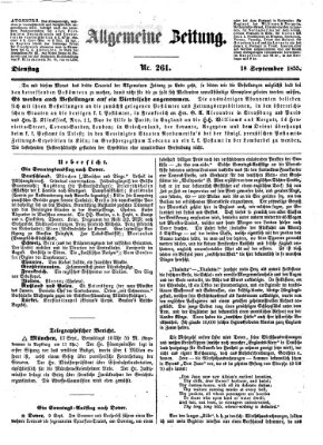Allgemeine Zeitung Dienstag 18. September 1855