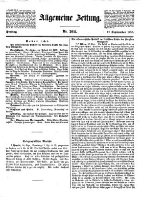 Allgemeine Zeitung Freitag 21. September 1855
