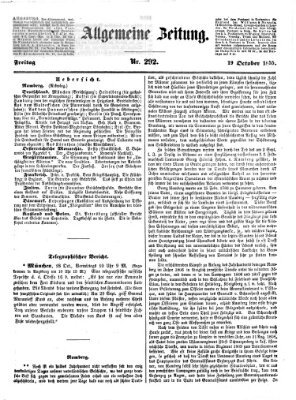 Allgemeine Zeitung Freitag 19. Oktober 1855