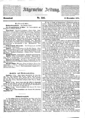 Allgemeine Zeitung Samstag 22. Dezember 1855