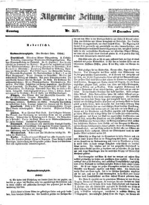 Allgemeine Zeitung Sonntag 23. Dezember 1855